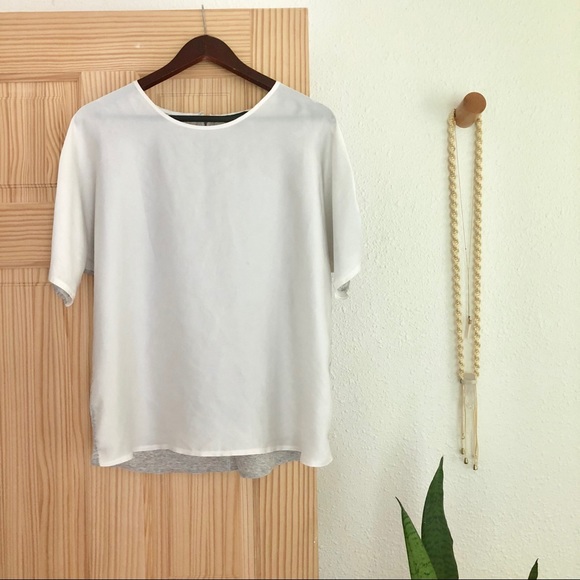 J Crew white/grey top - Picture 8 of 10